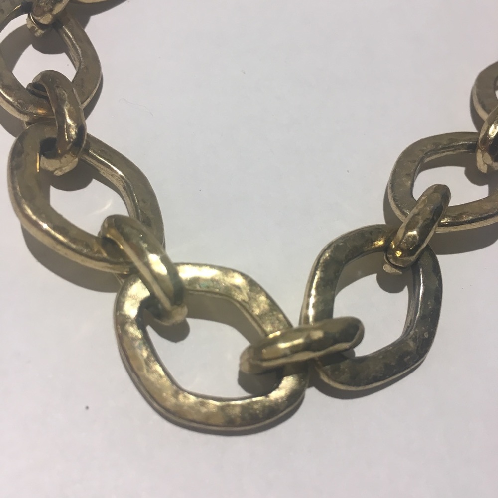 Hammered gold necklace